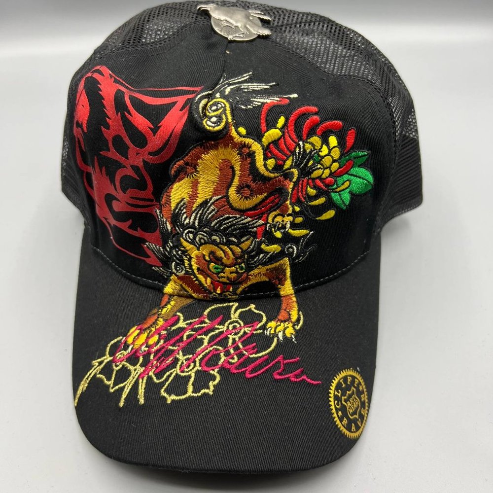 Vintage Cliff Raven Hat Black Ed Hardy Japanese tattoo Snap back Trucker Cap 90s
